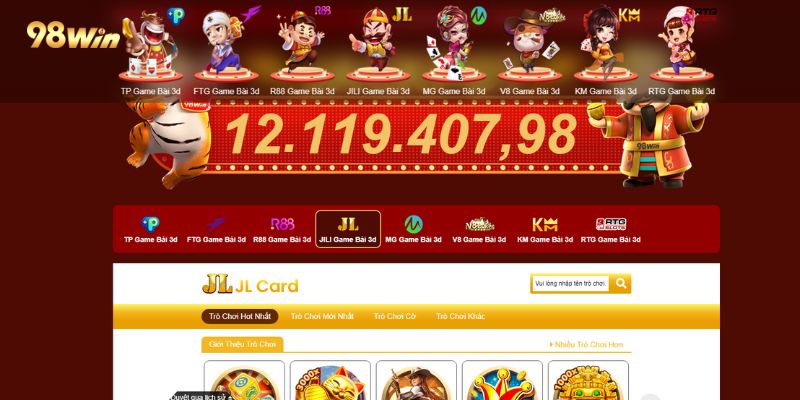 Game bài 98win đa dạng trò chơi
